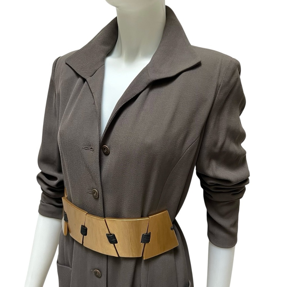 Vintage JOAN & DAVID Maxi Shirt Dress Duster 90’s Old Money Lagenlook Italy Made